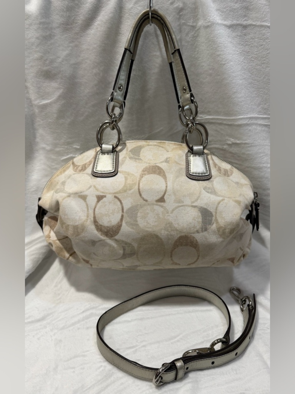 Coach Kristin Signature Dome Sequin Satchel Shoulder Bag #19338 - Picture 4 of 10